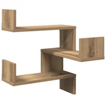 Estantería de pared angular de madera roble artisan 40x40x49,5 cm