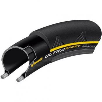 Continental Ultra Sport II - Neumático, Negro / Amarillo, 25-622