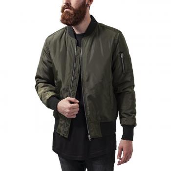 Urban Classics Men's 2-Tone Bomber Jacket - Dark Olive/Black
