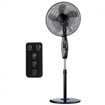 EDM 33967 Ventilador de Pie con Base Circular 45W, Negro, 40x110-130 cm