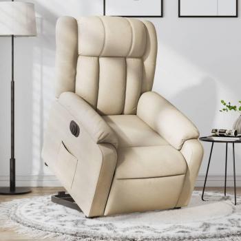 Sillón eléctrico reclinable elevable de tela color crema Día y Noche