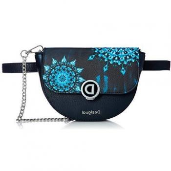Desigual: Rino Luna Rock Nyon - Riñonera con función de bolso de mano, estilo batik, color azul