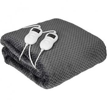 Camry Cr-7417 Calienta Camas Eléctrico Doble 120W, Forro Polar, Gris, 150x160