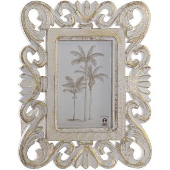 Marco de Fotos DKD Home Decor Blanco Madera Cristal Madera MDF 21 x 2,5 x 27 cm