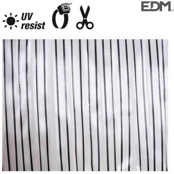 Cortina de cinta de plástico negro-transparente 32 tiras 90x210cm EDM