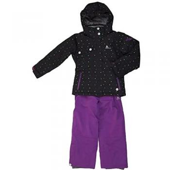 Peak Mountain Gavim Girls' Ski Suit - Carbon/Purple, Size 14