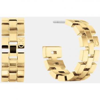 Pendientes eslabones de acero dorado Calvin Klein