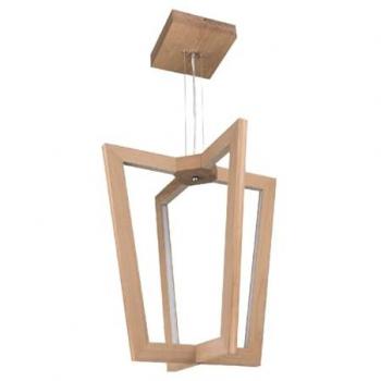 Lámpara de Suspensión Leif EPIKASA, Madera de Roble y Acrílico, 51x51x150 cm