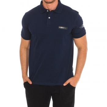 Plein Sport Men's Short-Sleeved Polo Shirt - Blue, Model PIPS507, Size Small
