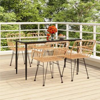 5-Piece Poly Rattan Garden Dining Set