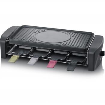 Severin RG 9646 Raclette Grill con Placa de Asar Antiadherente, 1400 W, Negro