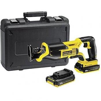 STANLEY FATMAX FMC675D2-QW - Sierra de sable 18V con 2 baterías de litio 2Ah y maletín