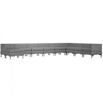 vidaXL Conjunto de sofás de 10 piezas tela gris claro