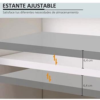 kleankin Mueble para Debajo del Lavabo Armario de Baño Madera con 2 Puertas y Estante Interior Ajustable Estilo Moderno 60x30x62,5 cm Blanco