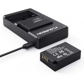 LP-E17 Canon Batería con Cargador FLOUREON 2 * 1120mAh Baterías de Repuesto para Canon EOS 77D, 750D, 760D, 8000D, M3, M5, M6, Rebel T6i, T6s, Kiss X8i y Más