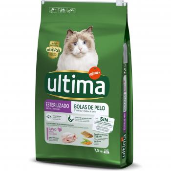 Ultima Esterilizado Bolas de pelo para gatos con pavo - 7,5 kg (6,5 kg + 1 kg gratis) Pack Doble 15 kg (2 x 7,5 kg)
