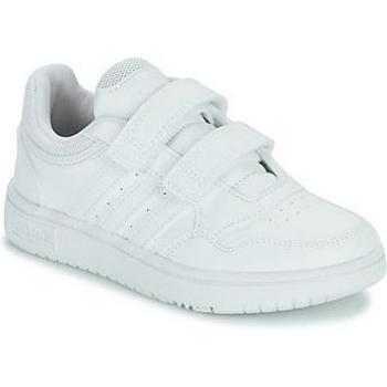 adidas Hoops 3.0 CF C Children's Shoes (Trainers) - Color: Triple White, Size: 11K, Unisex, Hook-and-Loop Closure