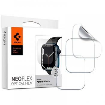 Protector de Pantalla Spigen Neo Flex para Apple Watch Series 4/5/6/7/8/9 y SE (44mm / 45mm) - Paquete de 3 Unidades Transparente