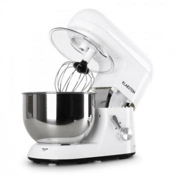 Robot de cocina Klarstein Bella Elegance – 2000 W – 6 velocidades – Función Pulse – Sistema de mezcla planetario – 5 L Acero inoxidable – Accesorios: gancho para masa, batidor, sin BPA