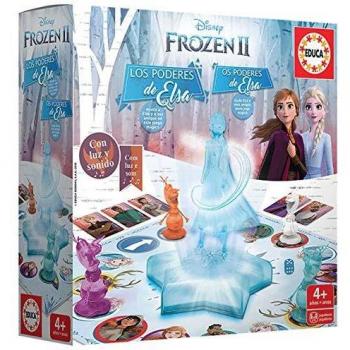 Educa Borrás-Frozen II Los Poderes de Elsa, juego de mesa con luz y sonidoy, a partir de 4 años, multicolor