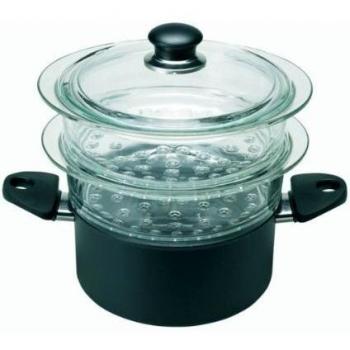 BALLARINI Neu Gli Speciali-Olla para cocción al Vapor, 20 cm, Compuesto, Negro