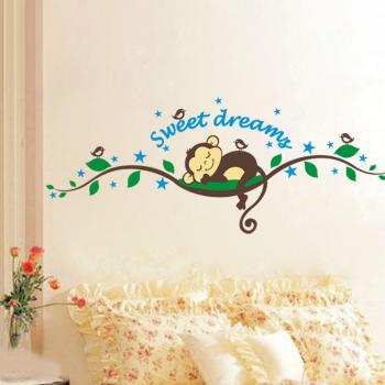 Dulces Sueños Mono Durmiendo Pegatinas de pared Baum Reben Wall Pegatinas Bebé Vivero