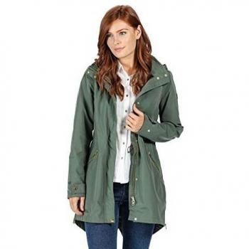 Regatta Alerie-Parka con Capucha Desmontable con Cremallera, Impermeable Y Transpirable, Completamente Forrada, Costuras Selladas Jackets Waterproof Shell, Mujer, Thyme Leaf, 14