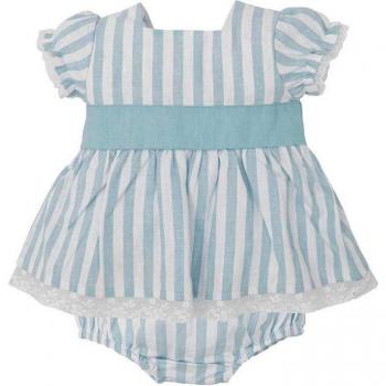 Conjunto de bebé niña a rayas en color azul