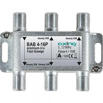Divisor de TV Axing BAB 4-16P, cuádruple, 5-1218 MHz, 16 dB