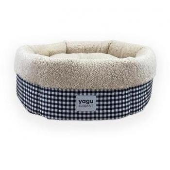 Cama para perros Yagu Cuna Royal Vichy Negro - 48x48x17 cm