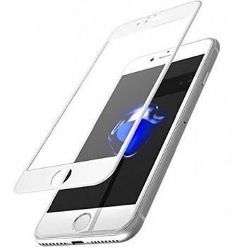Protector Pantalla Completa, Cristal Templado 3D Curvo Compatible para iPhone 6/6S Blanco