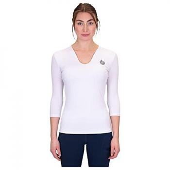 Bidi Badu Camiseta De Manga Larga Crew V-neck para Mujeres en color Blanco - Talla S