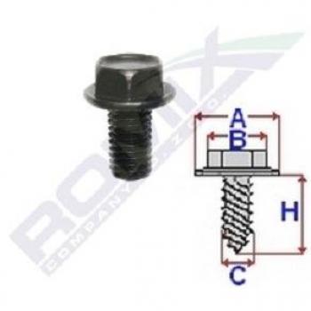 Tornillo ROMIX C60618, 2 Piezas, alta resistencia, acero al carbono, acabado galvanizado, rosca completa