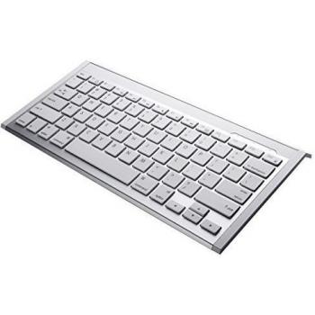 Perixx PERIBOARD-804i US, Teclado inalambrico bluetooth - Blanco - Alcance: 10 m - Diseno ultrafino de 6.5 mm - Tamano del Teclado: 261x129mm - Soporte Teclado Tipo X - Bateria recargable - On/Off Switch - 128 bit AES Cifrado - US English Layout