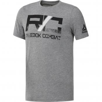 Reebok Combat Wordmark tee Camiseta, Hombre, Gris