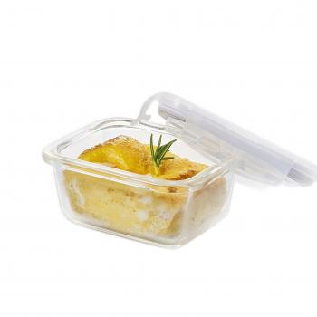 Cerradura y cerradura Ovenglass resistente al calor recipiente de vidrio rectangular 5.41oz