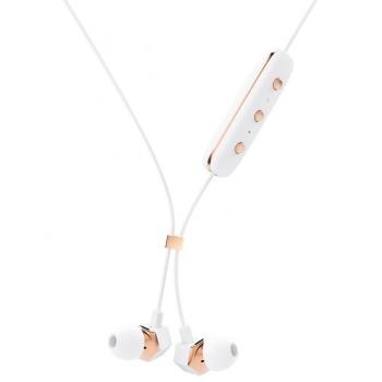 Auriculares Bluetooth Happy Plugs - Inalámbricos con micrófono integrado, mando a distancia y duración de batería de 5 horas - Color Blanco
