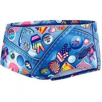 Speedo 14cm Allover Brief Am Bañador, Hombre, Brilliant Blue/Psycho Red/Bright Zest, 28