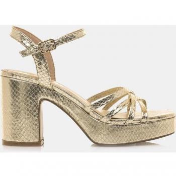 Sandalias de mujer Mustang Britt en color dorado con tacón de 7cm