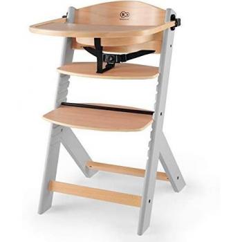 kk Kinderkraft Trona Bebé de Madera ENOCK, Evolutiva Silla Alta, Ergonómica, Regulable, Gris