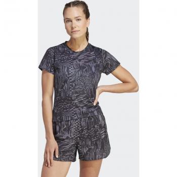 Camiseta de running adidas Run Icons mujer, características: diseño ligero, tecnología de absorción de humedad, ajuste cómodo, estampado gráfico, fabricada con materiales reciclados
