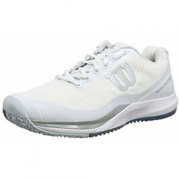 Wilson Rush Pro 3.0, Zapatilla de Tenis, para Todo Tipo de Superficies, tenistas de Cualquier Nivel para Hombre, Blanco, Claro/Azul, número 41 EU