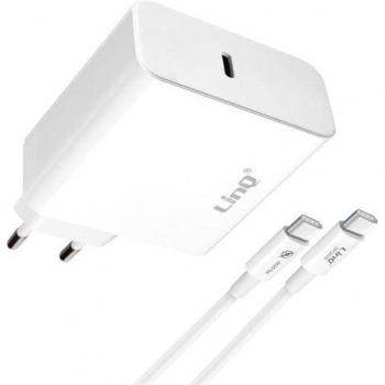 Cargador de Pared 65W Compacto con Cable USB-C 1.8m Blanco