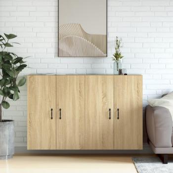 Armarios de pared 2 uds madera de ingeniería roble Sonoma vidaXL