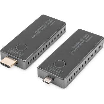Extensor Inalámbrico 4K USB-C a HDMI, 30 m, con Pantalla LED Integrada