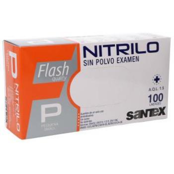 Guantes de Nitrilo Sin Polvo Santex Talla Pequeña 100 Unidades
