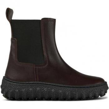 Camper Ground Women's Dark Brown Smooth Leather Ankle Boots