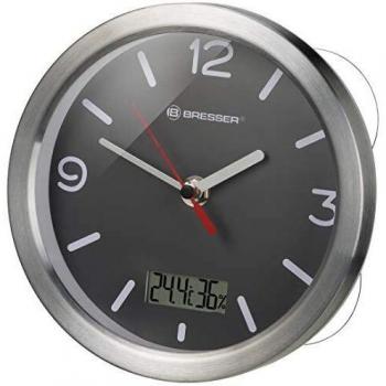 Bresser - Reloj de baño, 17 cm, Gris, 17 cm