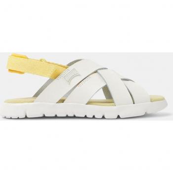 Sandalias Camper K800430-011 Oruga de piel blanca para niña con tiras cruzadas