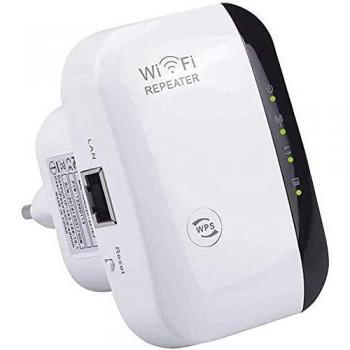 Amplificador WiFi Repetidor Extensor de alcance inalámbrico 300Mbps WiFi Signal Booster Red 2.4G con antenas integradas de puerto LAN Admite el modo de punto de acceso Repetidor con WPS 802.11n/b/g
